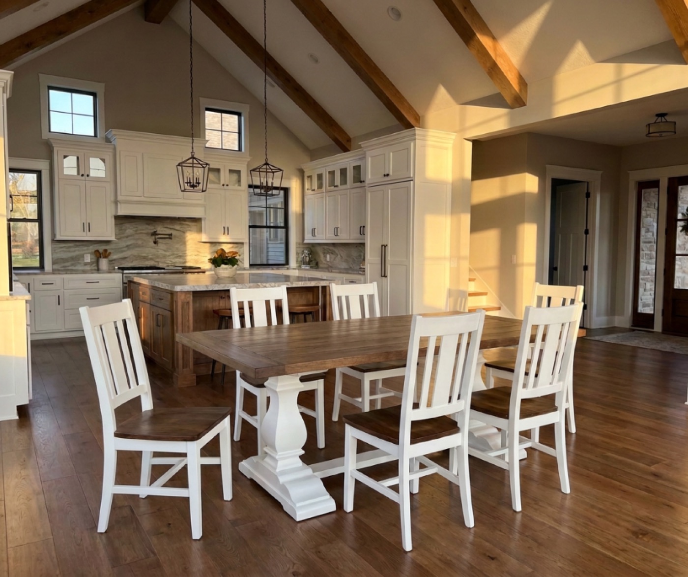 Farmhouse pedestal dining table